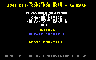 SuperCPU Backup Screenshot